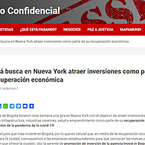 Bogot busca en Nueva York atraer inversiones como parte de su recuperacin econmica